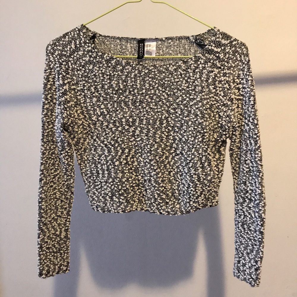 Retro look cropped skinny sweater